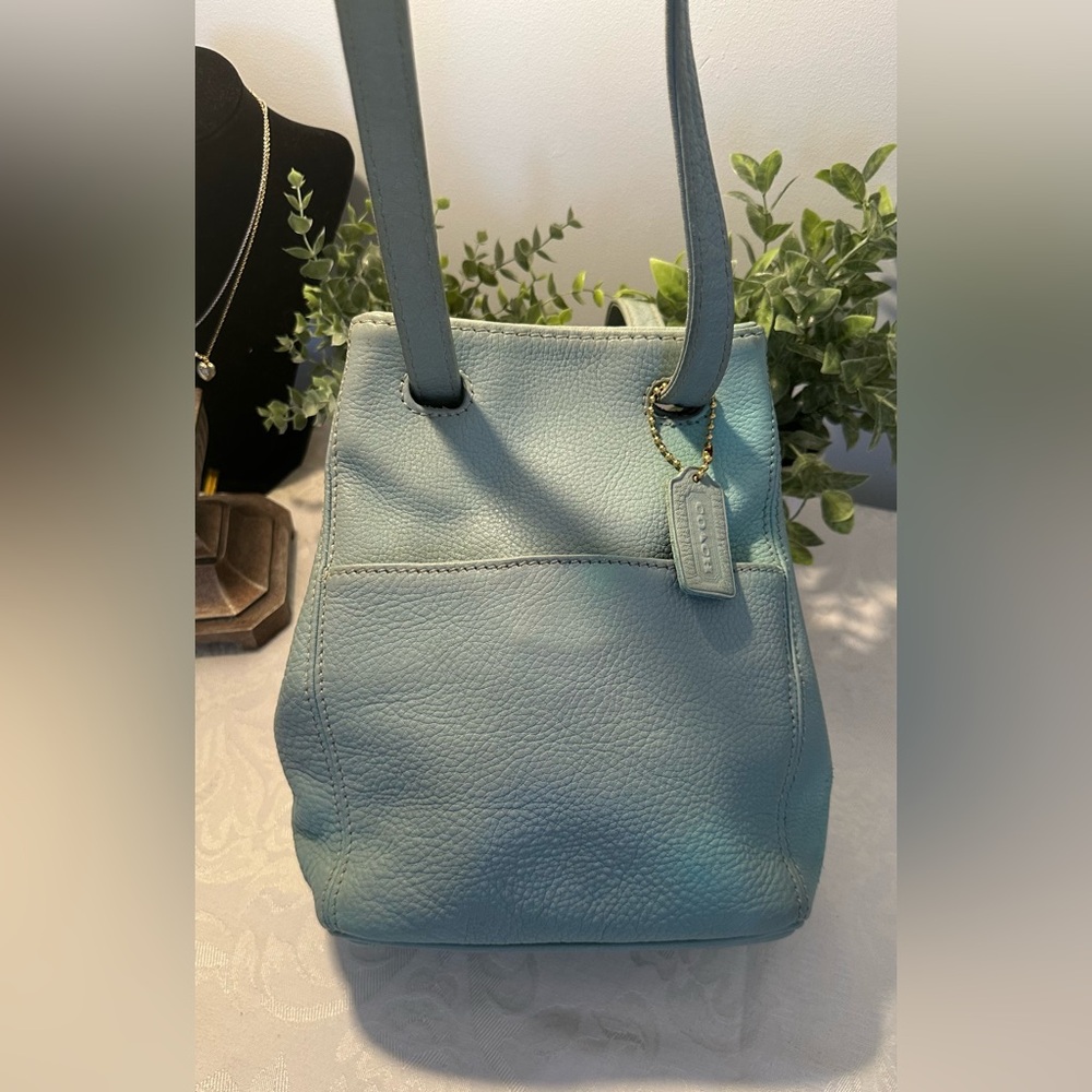 Coach Vintage Sonoma Drawstring Natural Grain Leather - Aqua - Picture 1 of 14
